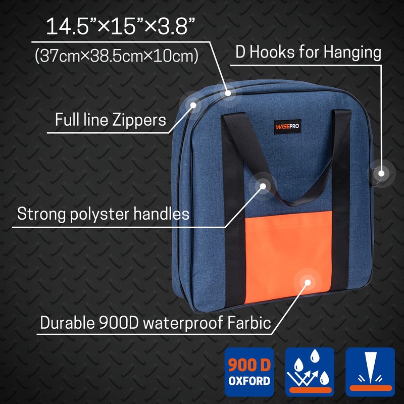 WISEPRO 15 Inch Jumper Cable Bag, Heavy Duty Cable Storage