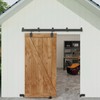 JUBEST 7.5FT Box Rail Exterior Barn Door Hardware Kit, Heavy-Duty