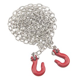 HIRCQOO 1/10 RC Metal Tow Hook with Trailer Tow Chain Buckle Shackles RC Decorations Accessories Compatible with Axial SCX10 Traxxas TRX4 90046 Tamiya CC01 D90 TF2 1/10 RC Crawler Car