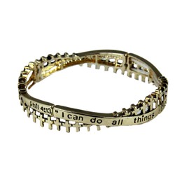 The Quiet Witness 4031385 Philippians 4:13 Stretch Bracelet Religious Cross Bible I Can Do All Things Scripture