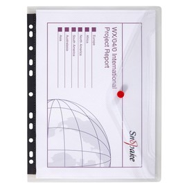 Snopake A4 Polyfile RingBinder Popper Wallet – Clear [Pack of 5] Ref: 12566
