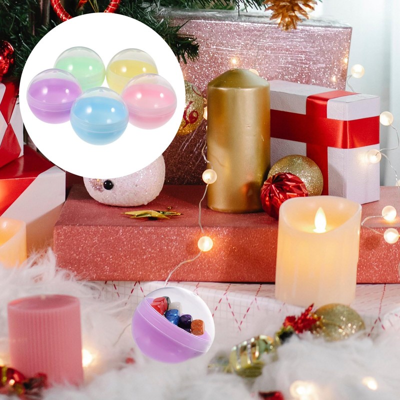 ABOOFAN 50pcs Fillable Capsules Ball Bauble Sphere 50mm Round Capsules