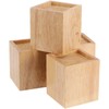 ZEONHAK 4 Pack 3 Inches Wood Bed Risers, Natural Wood