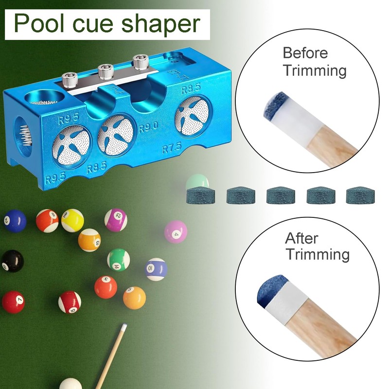 11-in-1 Pool Cue Tip Repair kit, Professional All-in-One Pool Stick