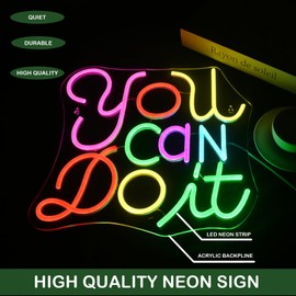 DREAMFORT You Can Do It Neon Sign Dimmable LED Neon Signs for Wall Decor, Kids Wall Art, Classroom Decor, USB Neon Light for Bedroom, Birthday Party & Classroom sign for kids & teacher