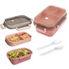 Echehi Portable Lunch Boxes, 2 Layers All-in-One Stackable Lunchbox Utensil