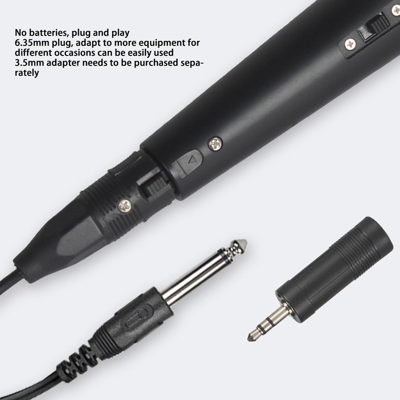 Handheld Wired Microphone Dynamic Cardioid Wired Vocal Microphone for Home