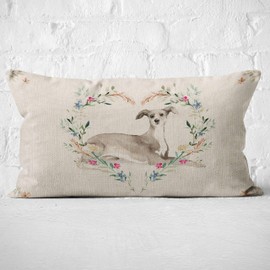 Mancheng-zi Italian Greyhound Throw Pillow Cover, Dog Lover Gifts, Italian Greyhound Lovers Gifts, Italian Greyhound Mom Gifts, 20X12 Inch Dog Linen Cushion Cover Decoration for Sofa Couch Bed