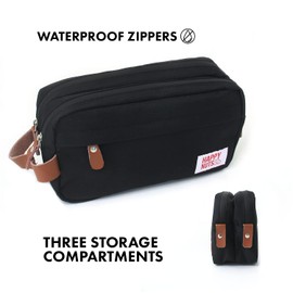 Happy Nuts Men's Nut Sack Toiletry Bag, Canvas Organizer Bag, TSA Approved (Black)