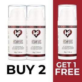 HealFast Physician Formulated Silicone Scar Gel - Advanced Crosspolymer Medical Grade Scar Cream for Face, Body, Surgery, C Section, Burn, Keloids & Hypertrophic Scars by Makers of HF Surgery Recovery - Quantities: 3 Bottles