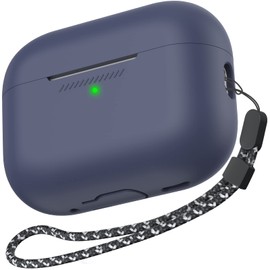 AHASTYLE AirPods Pro 2 Case Silicone Protective Cover [Front LED Visible] Compatible with AirPods Pro 2nd Generation (Midnight Blue)