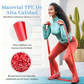 AdooAdii Bandas Elásticas 6PZS, Yoga Bandas de Resistencia, Set de Ligas de Resistencia para Entrenamiento de Fuerza, Loop Bands Glúteos Pilates Ejercicios de Recuperación Fisioterapia Mujere Hombre