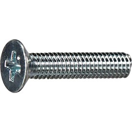 Trusco Y827-0620 Countersunk Head Machine Screws, Trivalent White, All Screws, M6 x 20, Pack of 10, Small Quantity
