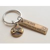 Bronze Pinky Promise Charm Keychain with Saying Charm "Drive Safe