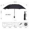 LANBRELLA Compact Reverse Folding Umbrella Auto Windproof Travel Umbrella-Black