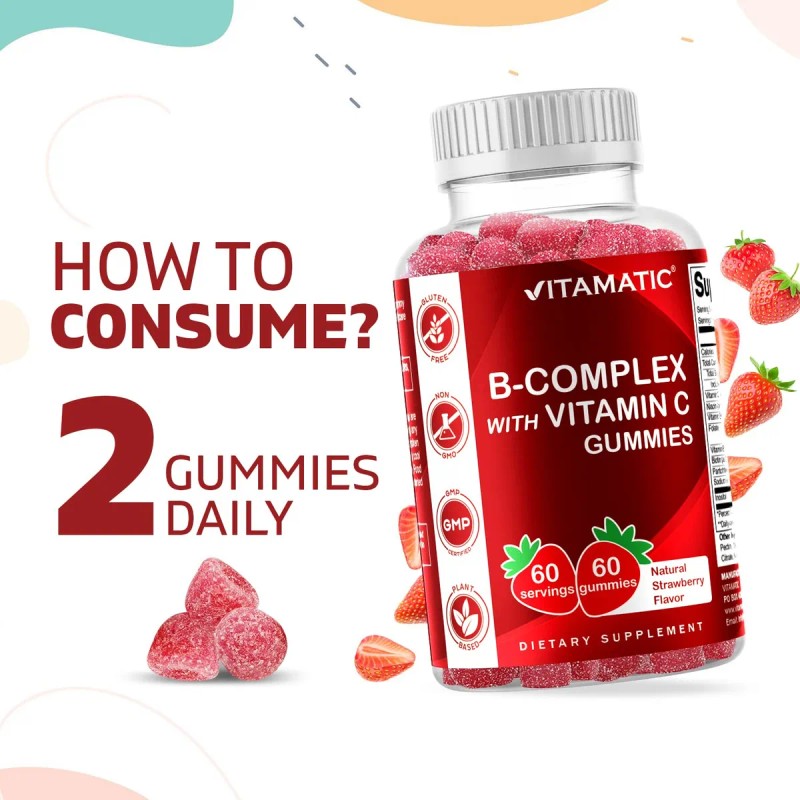 Vitamatic Vitamin B Complex Gomitas Sabor Fresa 60