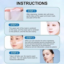 Mascarilla Facial de Colágeno, Minimiza Poros y Mejora Elasticidad, Tratamiento Reafirmante para Rostro (Azul-3 Cajas-15Piezas)