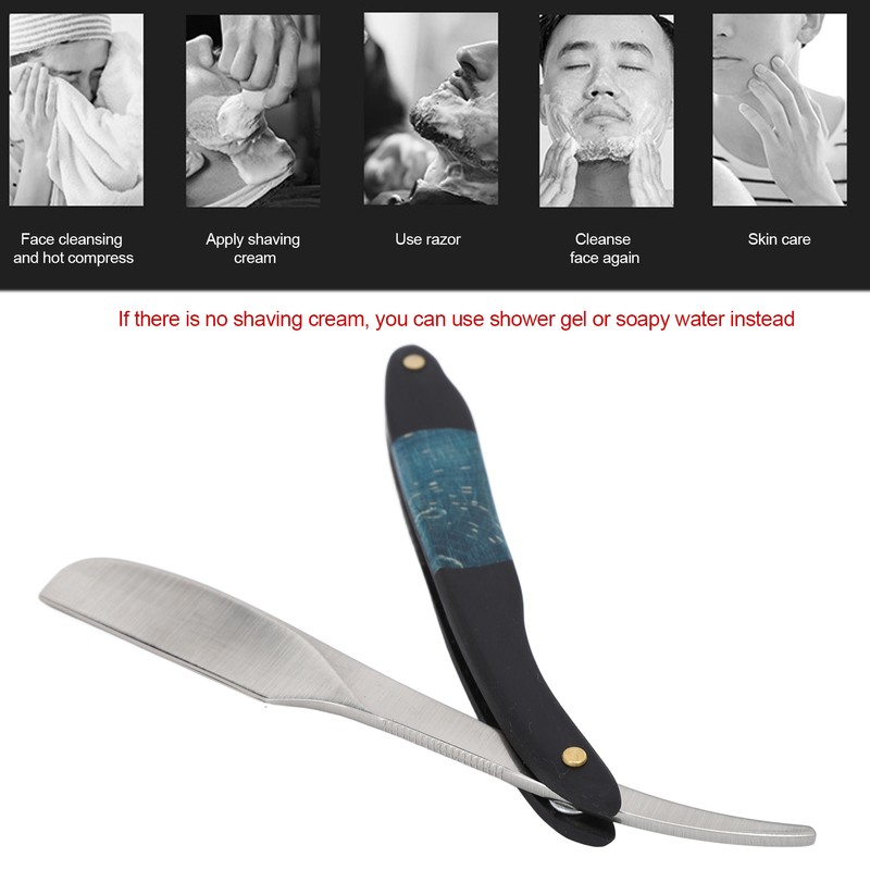Straight Edge Razor Men Zinc Alloy Portable Barber Folding Manual
