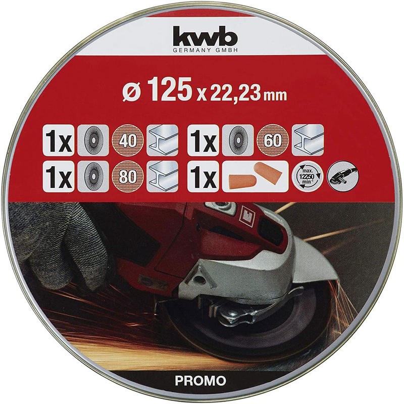 kwb 3 x Fan Sanding Discs 125 mm in Storage