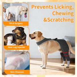 Furtent Dog Sleeve to Prevent Licking for Rear Leg, Cone Collar Alternative-Provides Wound Protections Hind Leg Sleeve, Breathable Licking Sleeves for Pets, Rear Both Leg, M