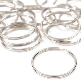 10x Quality 50mm Keyring Split Ring Set Heavy Duty Large Nickel Key Loop Sprung Hoop