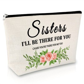 Sister Birthday Gifts from Sister Cosmetic Bag Sister Christmas Gifts Friend Gift for Women Friendship Gifts for Girls Makeup Bag Funny Bestie Gift Graduation Gift for Her Friend Travel Cosmetic Pouch