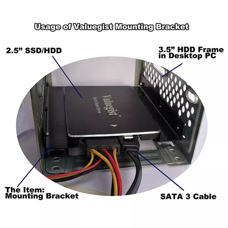 US85 2.5" to 3.5" Bay SSD Hard Drive Holder HDD