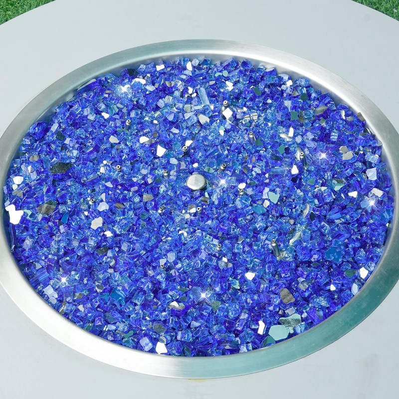 Skyflame 15LB Fire Glass for Propane Fire Pit, 1/2 Inch