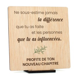 CONTRAXT Carte de Départ en Bois. Cadeau Original pour Adieu aux Collègues, Chefs, Professeurs, Fin de Cours, Graduations, Amies (Départ)