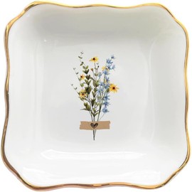 BAT Trang Floral Ring Dish, Wildflower Ring Dish for Mom, Bridal Shower Gifts, Friendship Gifts for Friends, Bridesmaid Gifts from Bride, Daughter Birthday Gift, Flower Jewelry Dish