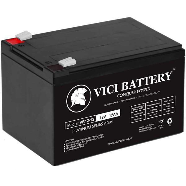 VICI Battery 12V 12AH F2 Battery Replacement for Premier PRS