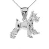 Solid Sterling Silver Schnauzer Charm Pendant Necklace with 20" chain