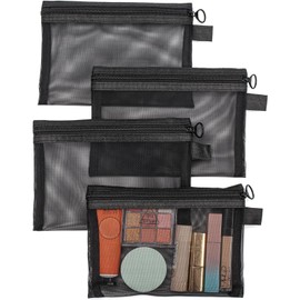 Kleine Make-up-Tasche, 4 Stück, Netz-Make-up-Taschen für Handtasche, Kosmetiktasche mit Reißverschluss, Taschen-Organizer-Taschen für Kosmetik, Toilettenartikel, Urlaub, Reisen und den täglichen