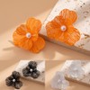 TTPSRY Women's Double Cut Out Flower Pearl Earrings Hypoallergenic Fashionable