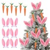 Sozize 12Pcs Easter Tree Decorations Bunny Ears and Carrots Set