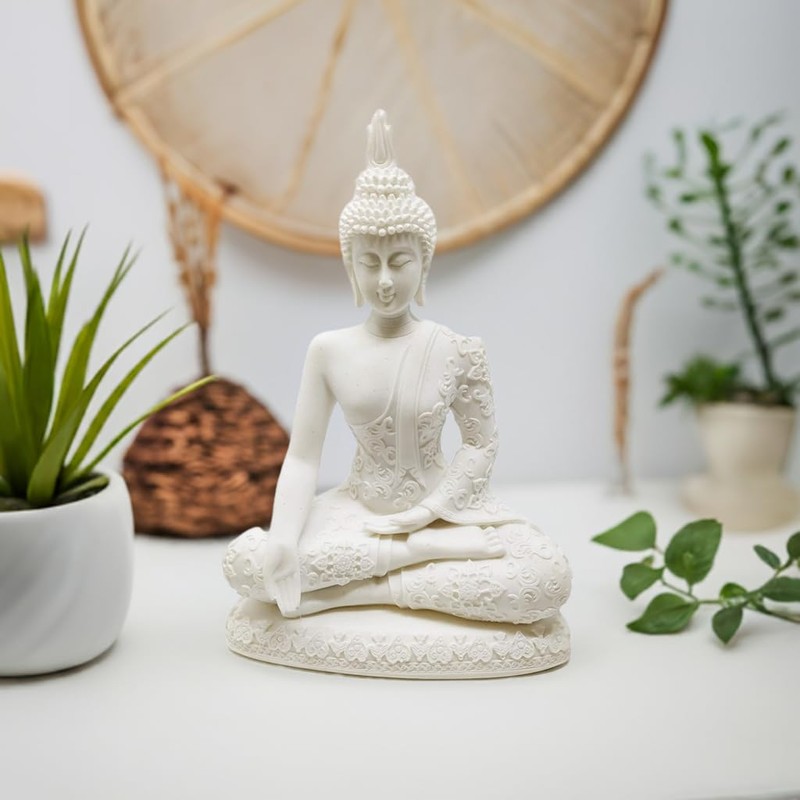 Sterlling Effectz Ornaments JRose Collections Thai Buddha Sitting White Colour
