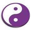 Round MDF Magnets - Purple Yin Yang Yoga Meditation 5238