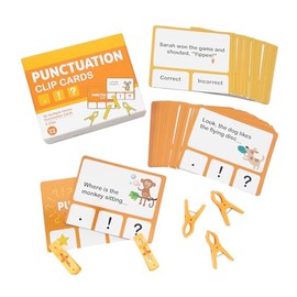 Fun Express Learn365 Punctuation Clip Cards - 56 Pieces