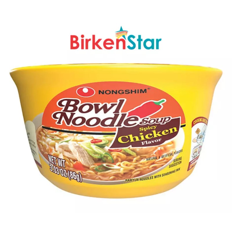 Nongshim Spicy Chicken Ramen Noodle Soup Bowl (3.03 oz., 12