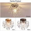 Q&S Small Crystal Chandelier Flush Mount Ceiling Light Fixtures Modern
