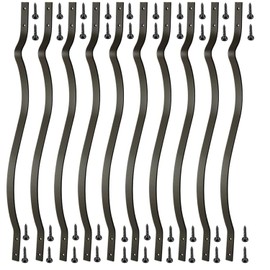 51 Pack Deck Balusters, 36 Inches Heavy Duty Iron Deck Balusters with Screws Metal Deck Spindles Balusters Iron Deck Spindles，Wave Arc Baluster for Outdoor Stair Deck Porch