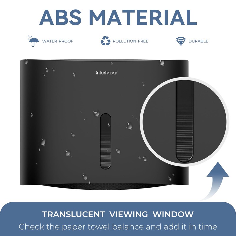interhasa! Paper Towel Dispenser Wall Mounted, Adhesive Multifold Trifold c