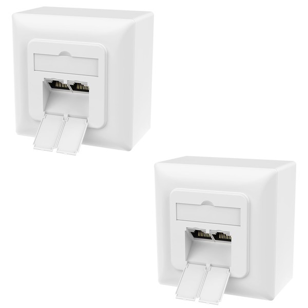 RedStar24 2x Cat6A Universal-Netzwerkdose mit 2x RJ45 Ports - 10
