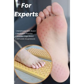QEAHZ Sadhu Board Advanced - Copper nails, 15mm, Large Size, For Experts, Nail boards for feet, for Yoga and Meditation, Acupuncture Foot Massage, Bamboo