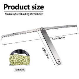 LNQ LUNIQI Aquatic Weed Cutter Stainless Steel Folding Weed Razor Professional Water Plants Removing Tool for Lakes and Ponds