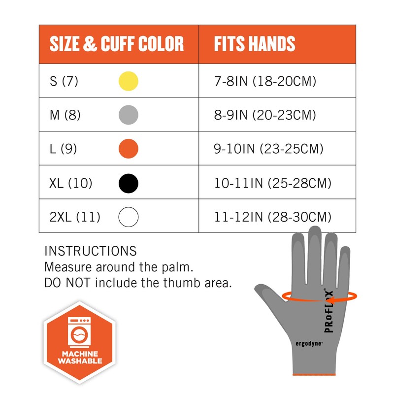 Ergodyne ProFlex 7024 Cut Resistant Work Gloves, ANSI A2, PU