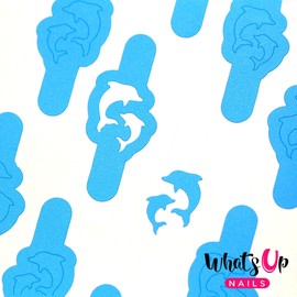 Whats Up Nails - Dolphins Vinyl Stencils for Nail Art Design (1 Sheet, 20 Stencils)