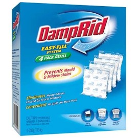 DampRid FG92 Moisture Absorber Easy-Fill System Refill, 4-10.5-Ounce Packets