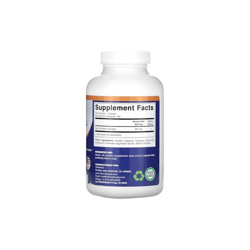 Vitamatic Beta SItosterol 400 mg 180 Capsules