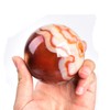 JIC Gem Natural Red Agate Crystal Ball Round Healing Crystals